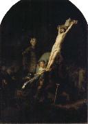 REMBRANDT Harmenszoon van Rijn The Raising of the Cross oil painting